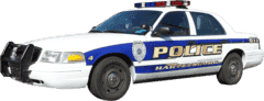Police Cruiser Marked with 3M Reflective Vinyl, Custom Design by DanCo Lettering