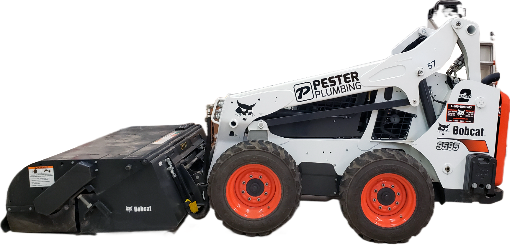 Bobcat skid steer with company decals